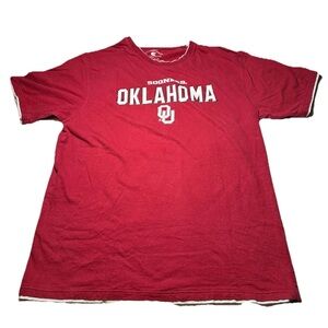 Oklahoma Sooners Mens XL Graphic Tshirt Red Short Sleeve Football Sports Y2K